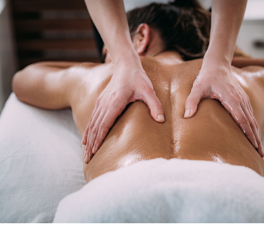 Massage treatment during a home visit in London